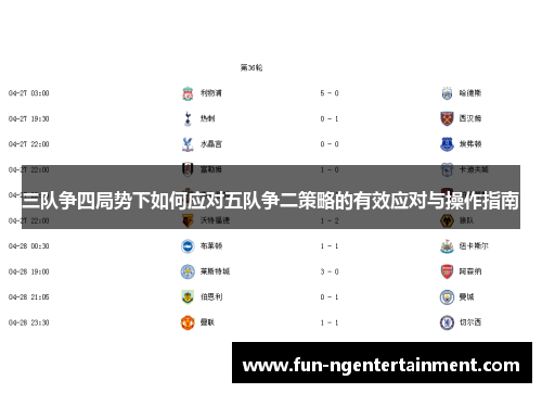 三队争四局势下如何应对五队争二策略的有效应对与操作指南