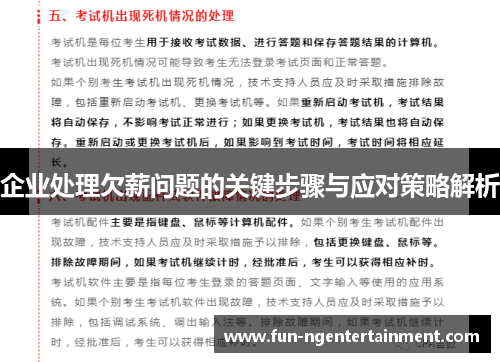 企业处理欠薪问题的关键步骤与应对策略解析